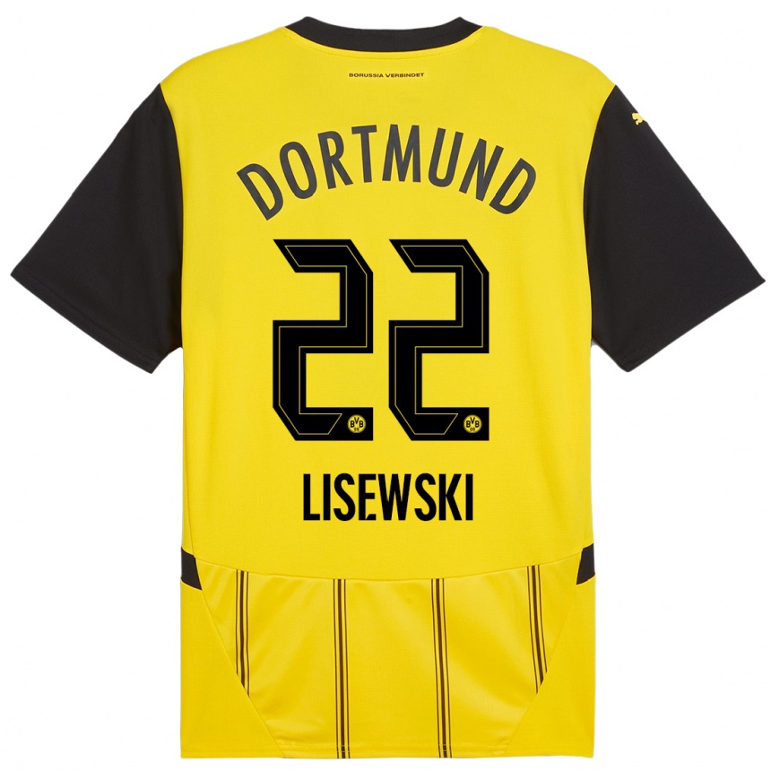 Enfant Football Maillot Robin Lisewski #22 Jaune Noir Tenues Domicile 2024/25 Canada