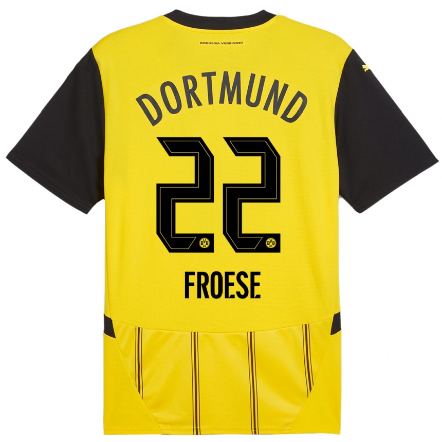 Enfant Football Maillot Julien Froese #22 Jaune Noir Tenues Domicile 2024/25 Canada