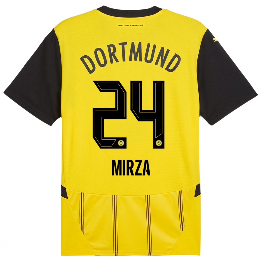 Enfant Football Maillot Marwan-Omir Mirza #24 Jaune Noir Tenues Domicile 2024/25 Canada