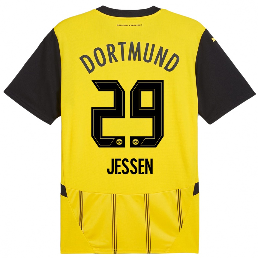 Kids Football Niklas Jessen #29 Yellow Black Home Jersey 2024/25 T-Shirt Canada