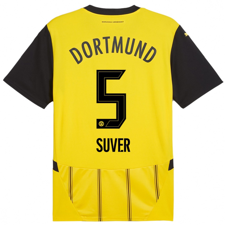 Enfant Football Maillot Mario Suver #5 Jaune Noir Tenues Domicile 2024/25 Canada