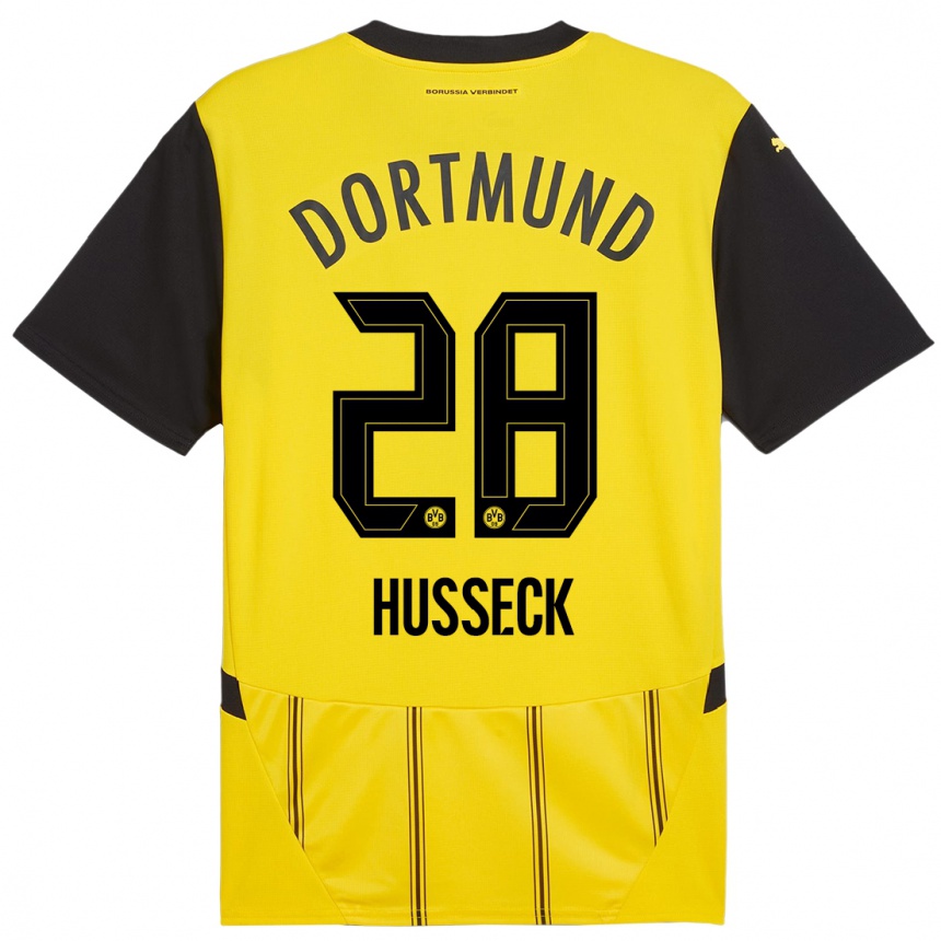 Enfant Football Maillot Jonah Husseck #28 Jaune Noir Tenues Domicile 2024/25 Canada