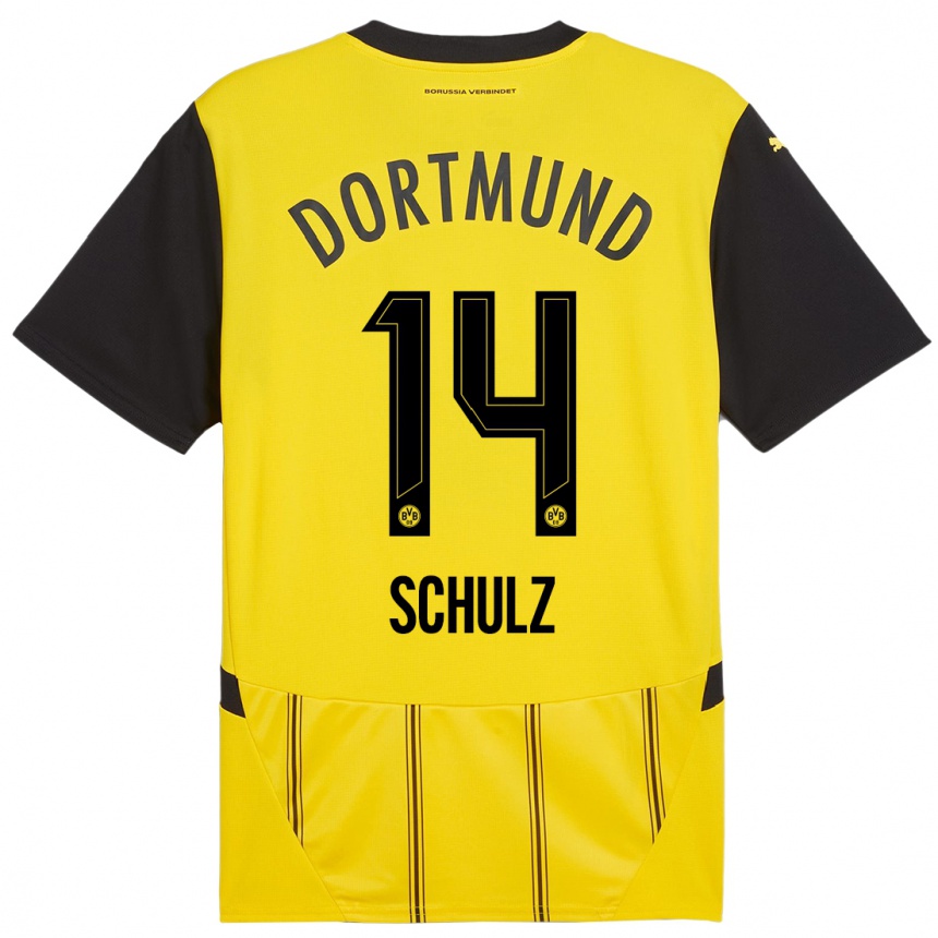 Enfant Football Maillot Nico Schulz #14 Jaune Noir Tenues Domicile 2024/25 Canada