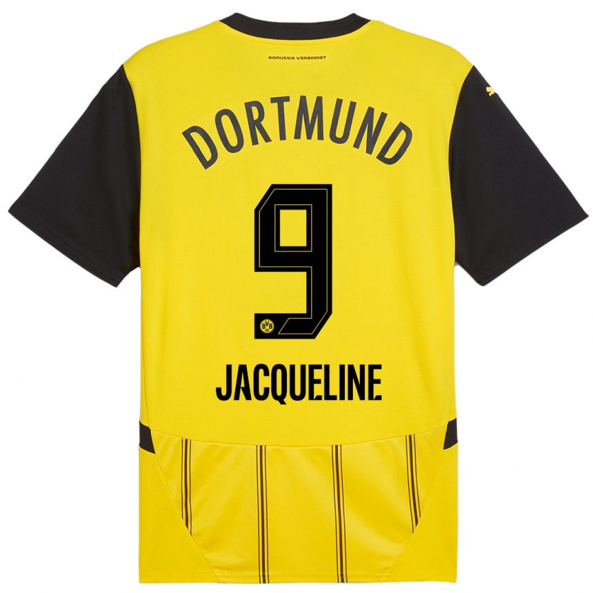 Kids Football Moreno Jacqueline #9 Yellow Black Home Jersey 2024/25 T-Shirt Canada