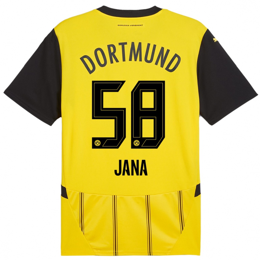 Enfant Football Maillot Nordberg Jana #58 Jaune Noir Tenues Domicile 2024/25 Canada