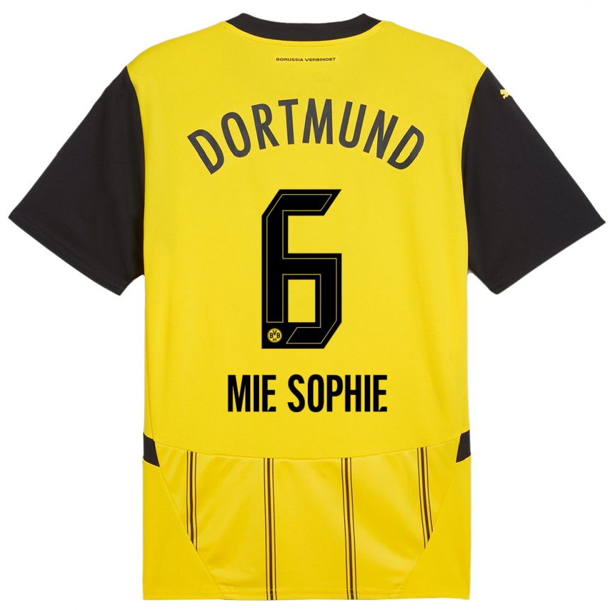 Enfant Football Maillot Sando Mie Sophie #6 Jaune Noir Tenues Domicile 2024/25 Canada