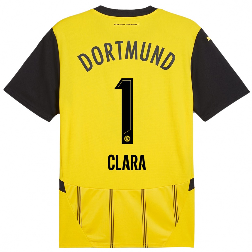 Enfant Football Maillot Woltering Clara #1 Jaune Noir Tenues Domicile 2024/25 Canada