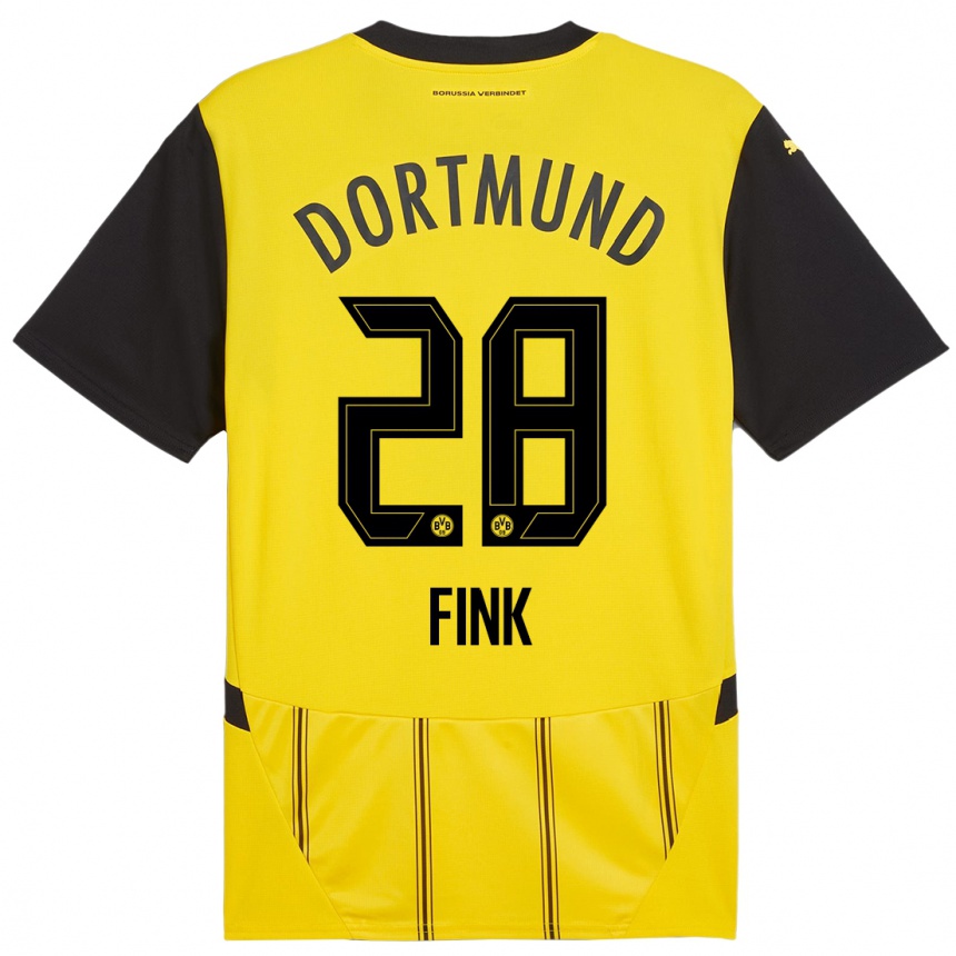 Enfant Football Maillot Bradley Fink #28 Jaune Noir Tenues Domicile 2024/25 Canada