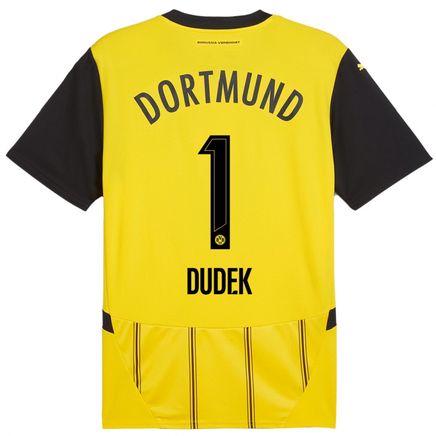 Enfant Football Maillot Daniel Dudek #1 Jaune Noir Tenues Domicile 2024/25 Canada