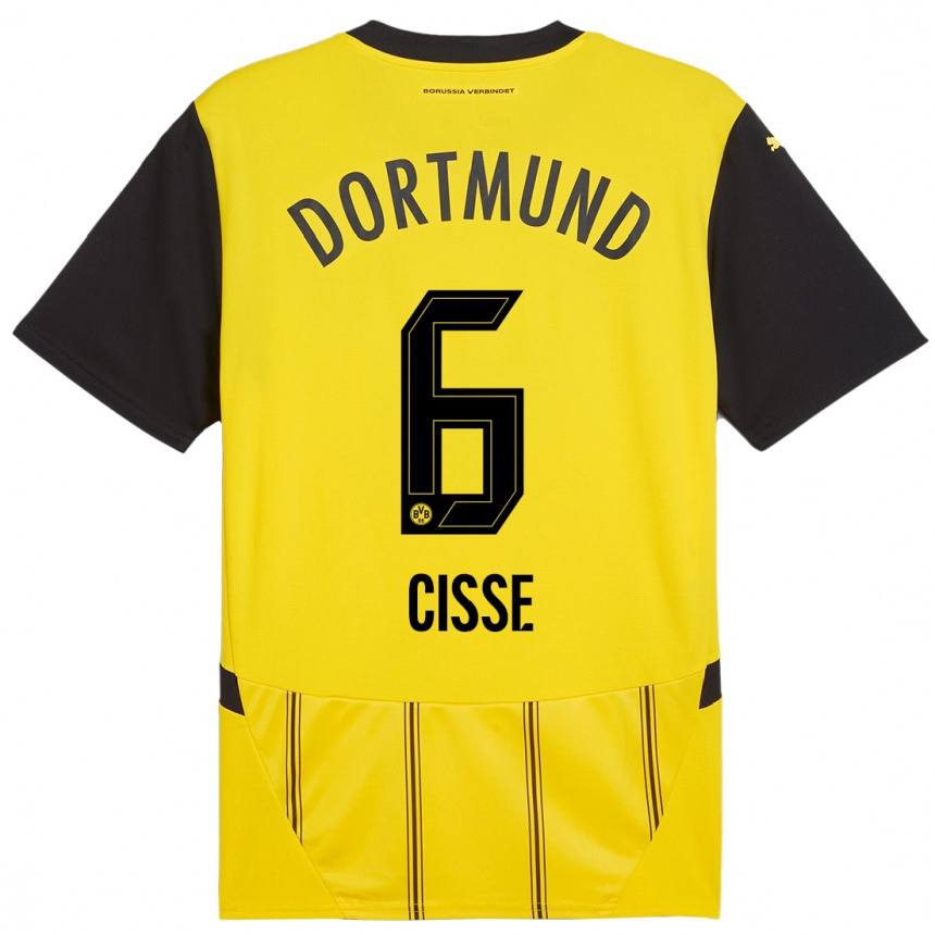 Enfant Football Maillot Faroukou Cisse #6 Jaune Noir Tenues Domicile 2024/25 Canada