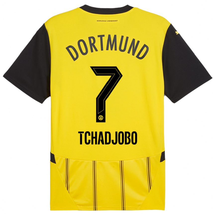 Enfant Football Maillot Dia Tchadjobo #7 Jaune Noir Tenues Domicile 2024/25 Canada