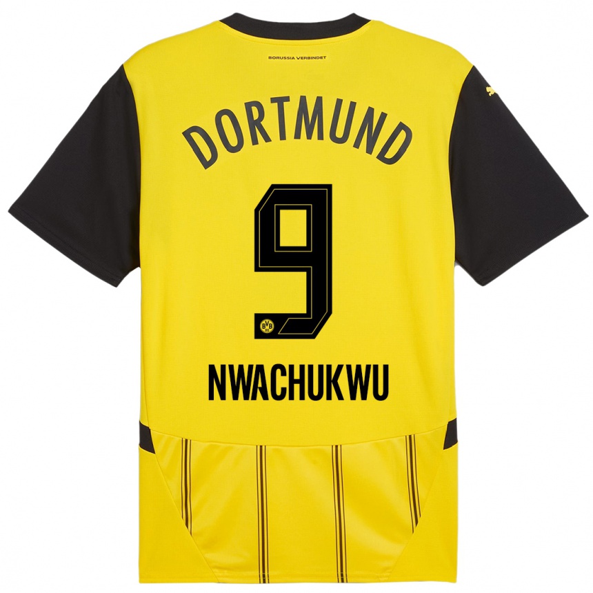 Enfant Football Maillot Isaak Nwachukwu #9 Jaune Noir Tenues Domicile 2024/25 Canada