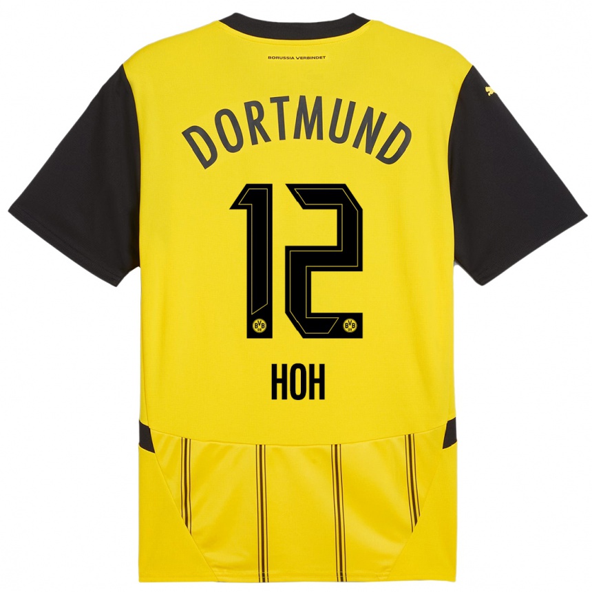 Enfant Football Maillot Hendrik Hoh #12 Jaune Noir Tenues Domicile 2024/25 Canada