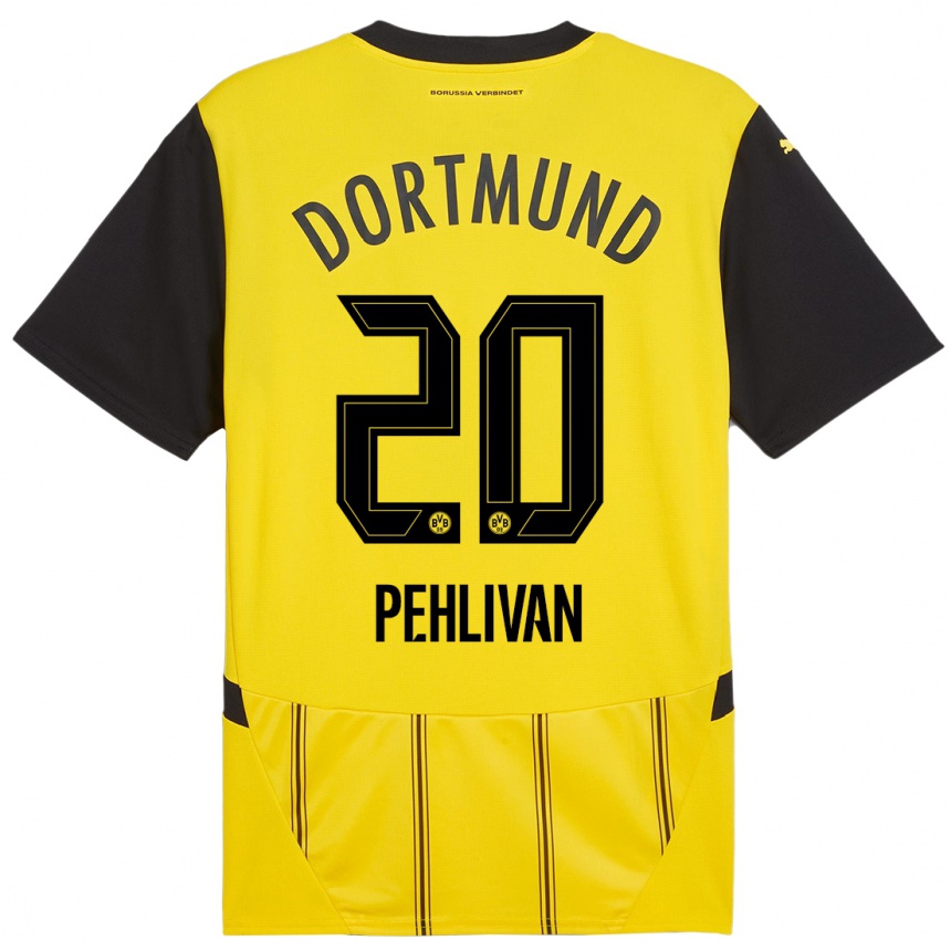 Enfant Football Maillot Miran Pehlivan #20 Jaune Noir Tenues Domicile 2024/25 Canada