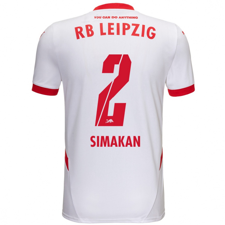 Enfant Football Maillot Mohamed Simakan #2 Blanc Rouge Tenues Domicile 2024/25 Canada