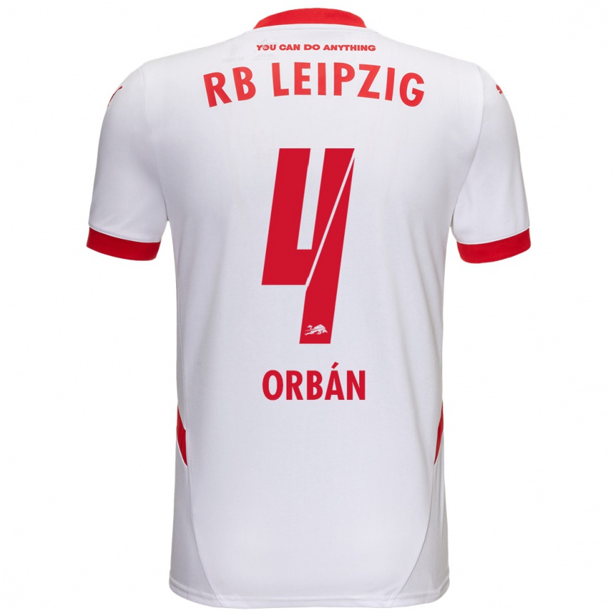 Enfant Football Maillot Willi Orbán #4 Blanc Rouge Tenues Domicile 2024/25 Canada