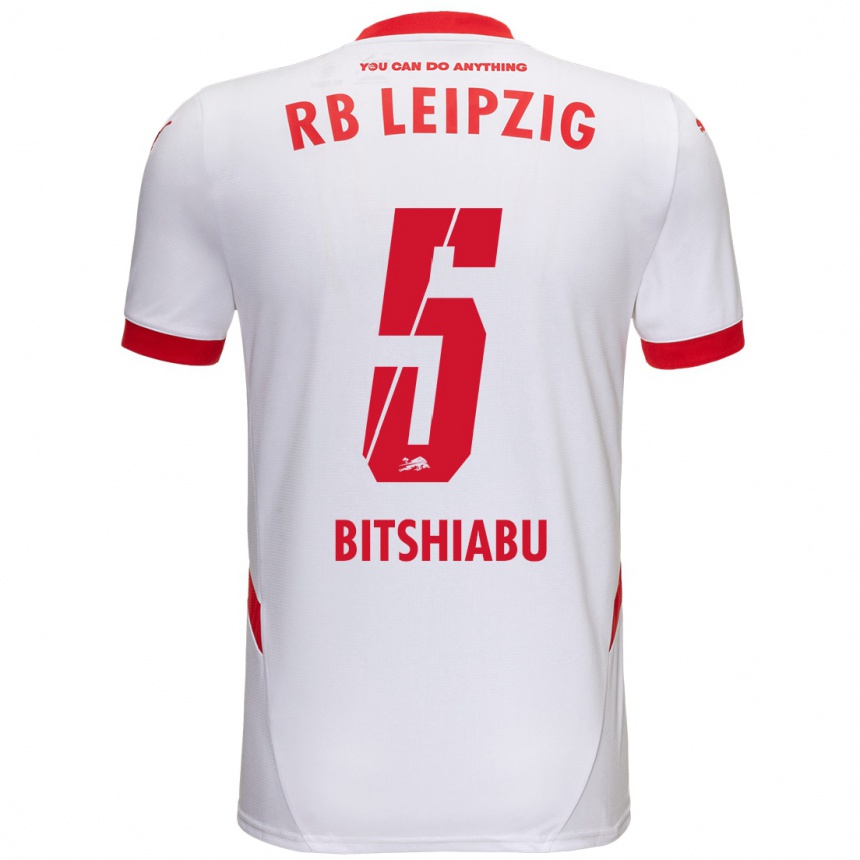 Enfant Football Maillot El Chadaille Bitshiabu #5 Blanc Rouge Tenues Domicile 2024/25 Canada