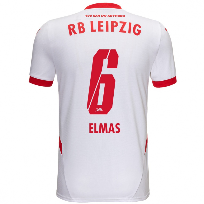 Enfant Football Maillot Eljif Elmas #6 Blanc Rouge Tenues Domicile 2024/25 Canada