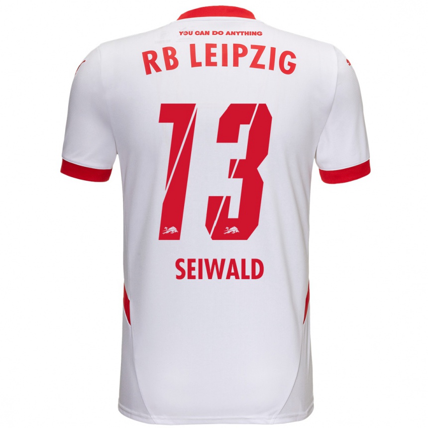 Enfant Football Maillot Nicolas Seiwald #13 Blanc Rouge Tenues Domicile 2024/25 Canada