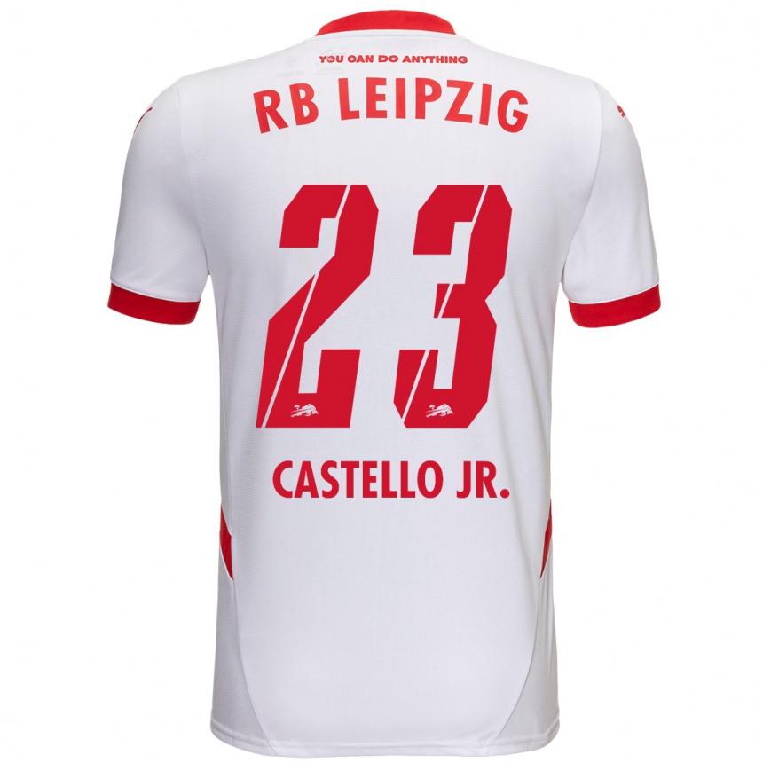 Enfant Football Maillot Castello Lukeba #23 Blanc Rouge Tenues Domicile 2024/25 Canada