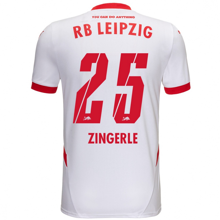 Enfant Football Maillot Leopold Zingerle #25 Blanc Rouge Tenues Domicile 2024/25 Canada