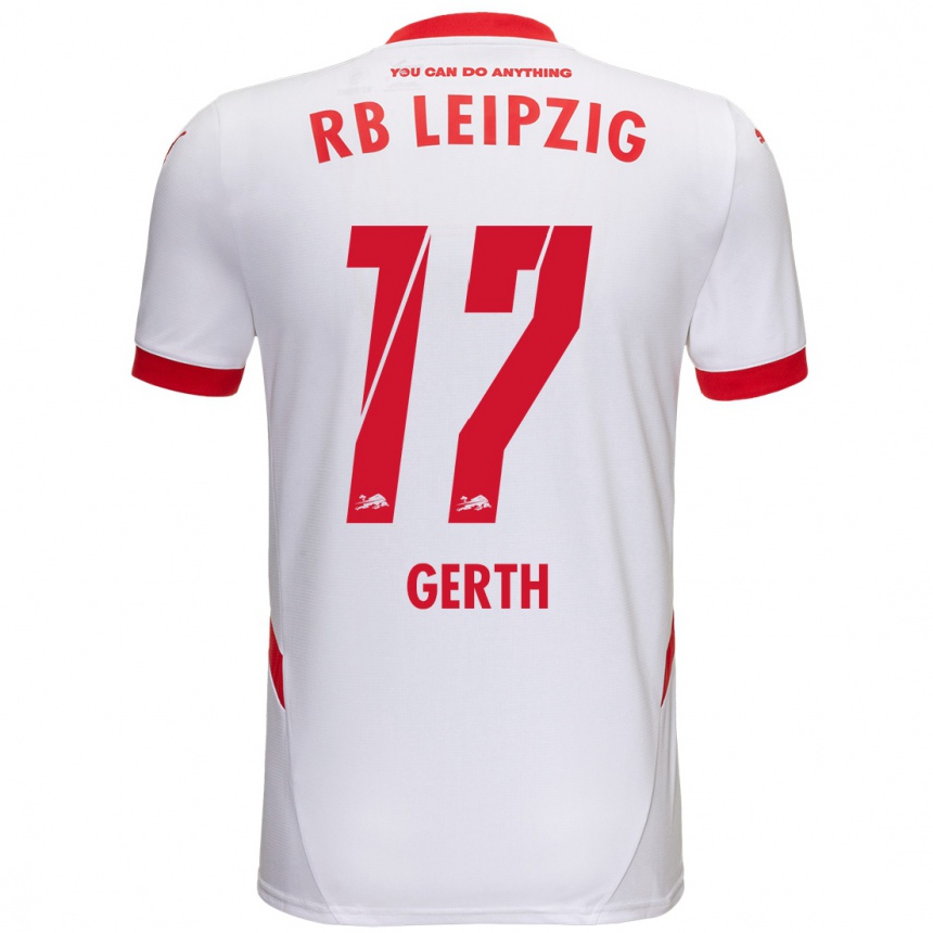 Enfant Football Maillot Amos Gerth #17 Blanc Rouge Tenues Domicile 2024/25 Canada