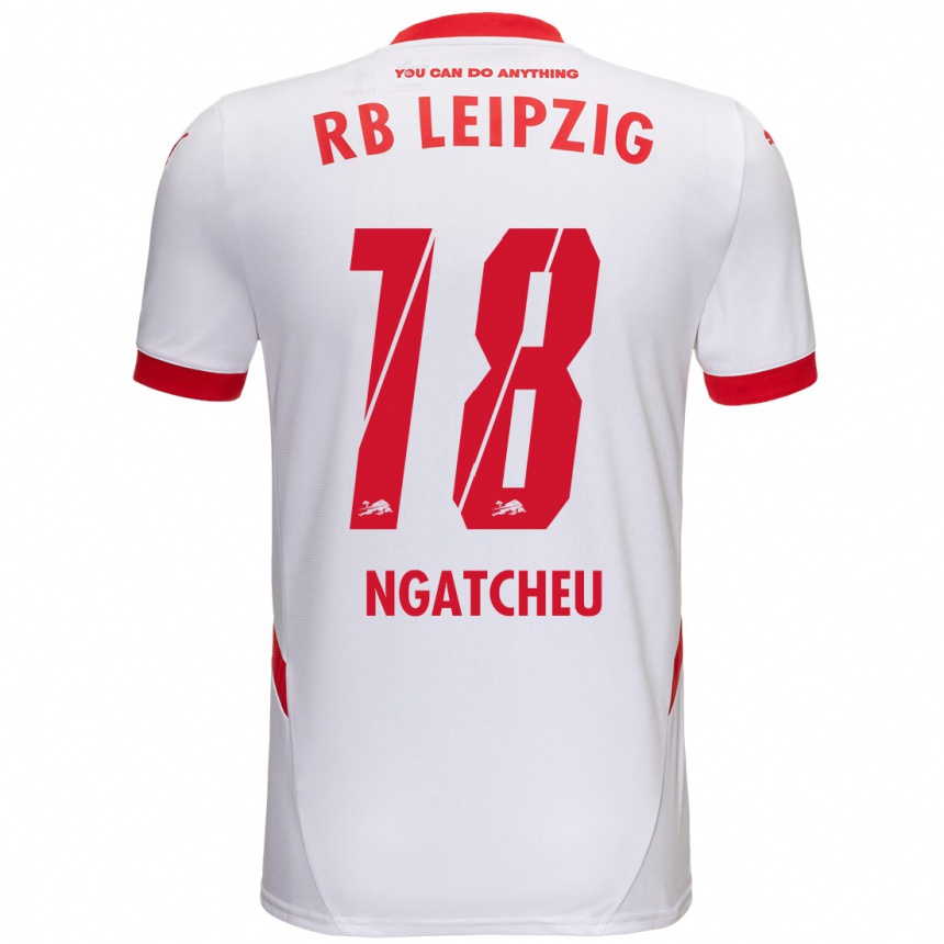 Enfant Football Maillot Yohan Ngatcheu #18 Blanc Rouge Tenues Domicile 2024/25 Canada