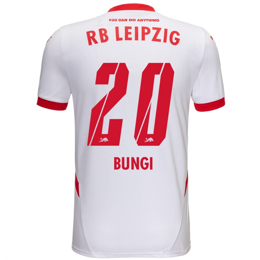 Enfant Football Maillot Joyeux Masanka Bungi #20 Blanc Rouge Tenues Domicile 2024/25 Canada