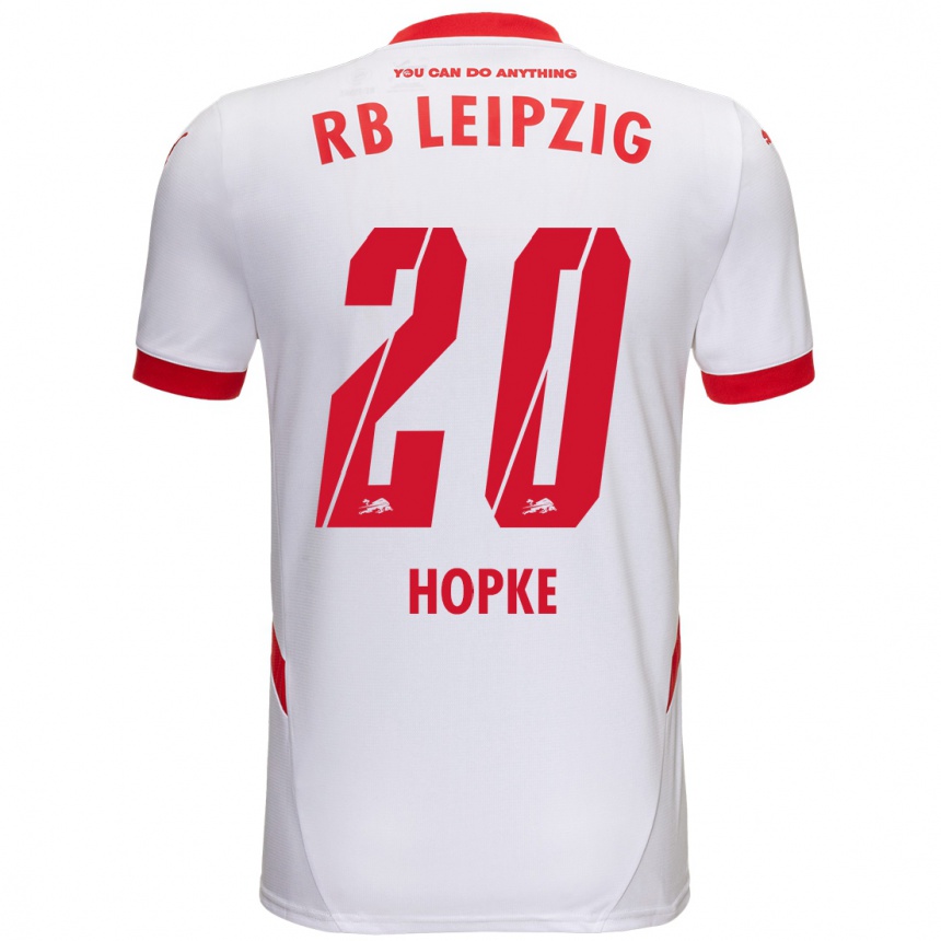 Enfant Football Maillot Hannes Hopke #20 Blanc Rouge Tenues Domicile 2024/25 Canada