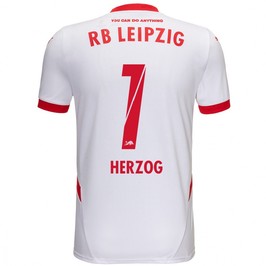 Enfant Football Maillot Elvira Herzog #1 Blanc Rouge Tenues Domicile 2024/25 Canada