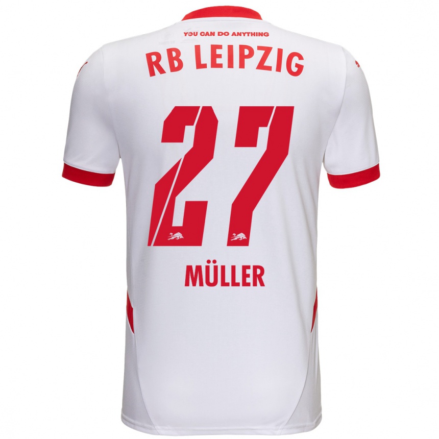 Enfant Football Maillot Marlene Müller #27 Blanc Rouge Tenues Domicile 2024/25 Canada