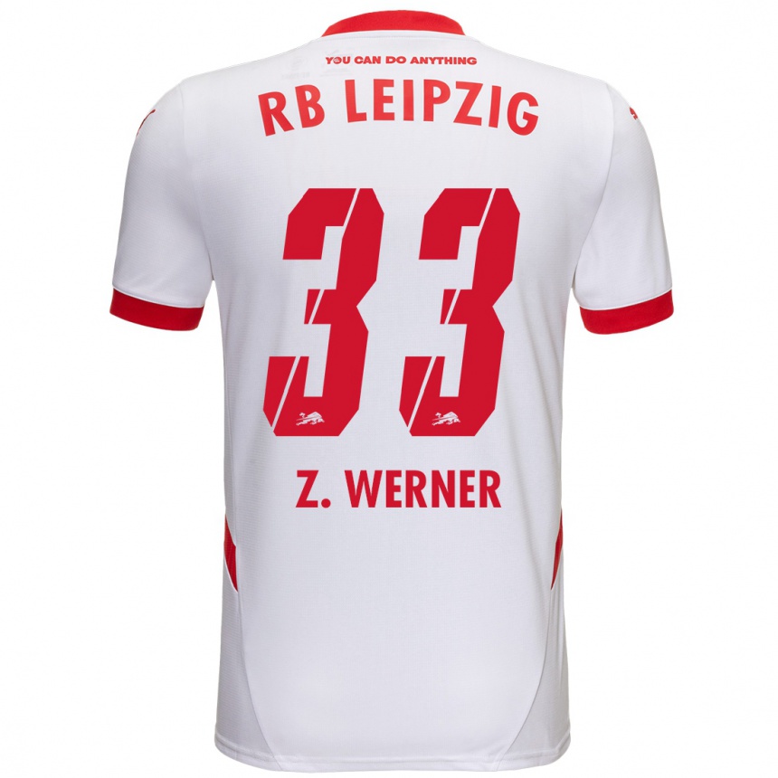 Kids Football Zoé Werner #33 White Red Home Jersey 2024/25 T-Shirt Canada