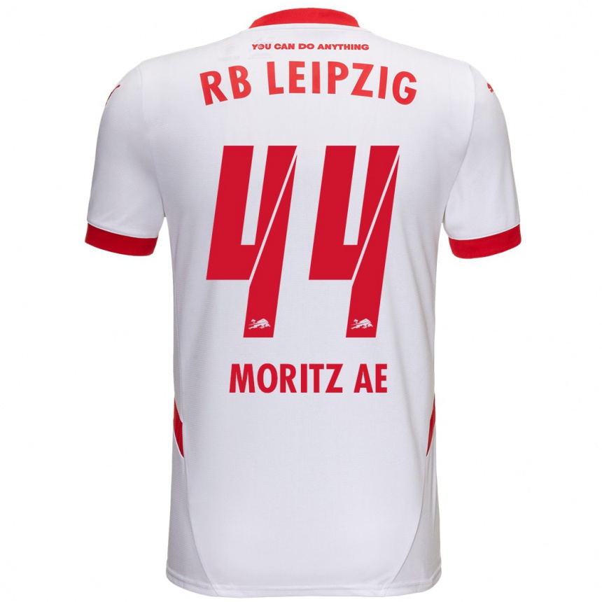 Kids Football Moritz Aé #44 White Red Home Jersey 2024/25 T-Shirt Canada