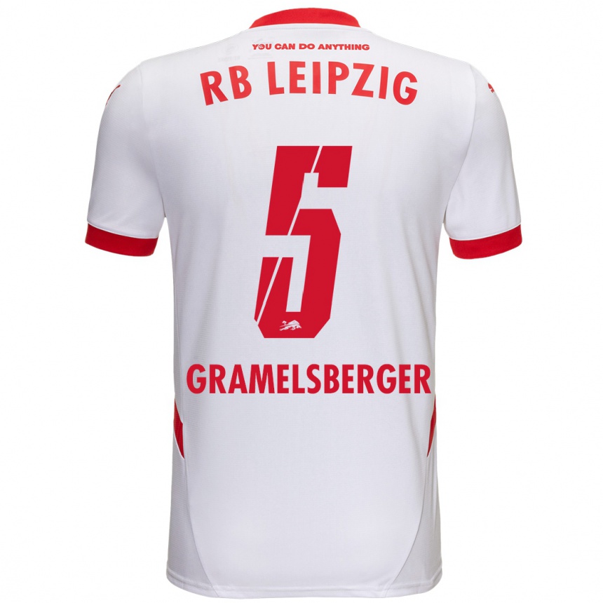 Enfant Football Maillot Lennert Gramelsberger #5 Blanc Rouge Tenues Domicile 2024/25 Canada