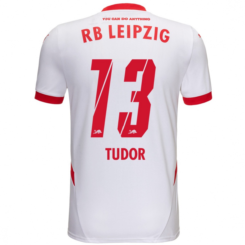 Enfant Football Maillot Aaron Tudor #13 Blanc Rouge Tenues Domicile 2024/25 Canada