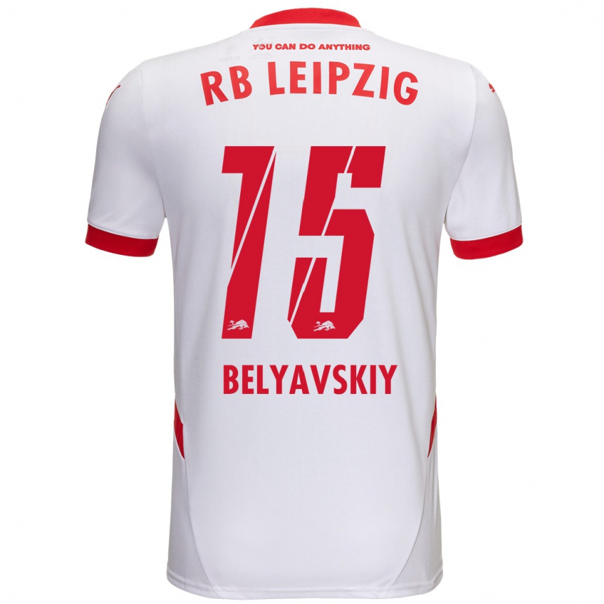 Enfant Football Maillot David Belyavskiy #15 Blanc Rouge Tenues Domicile 2024/25 Canada