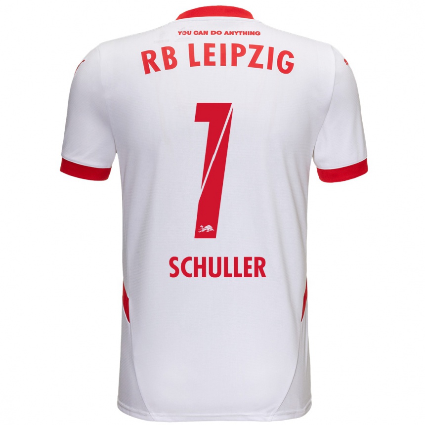 Enfant Football Maillot Gina Schüller #1 Blanc Rouge Tenues Domicile 2024/25 Canada