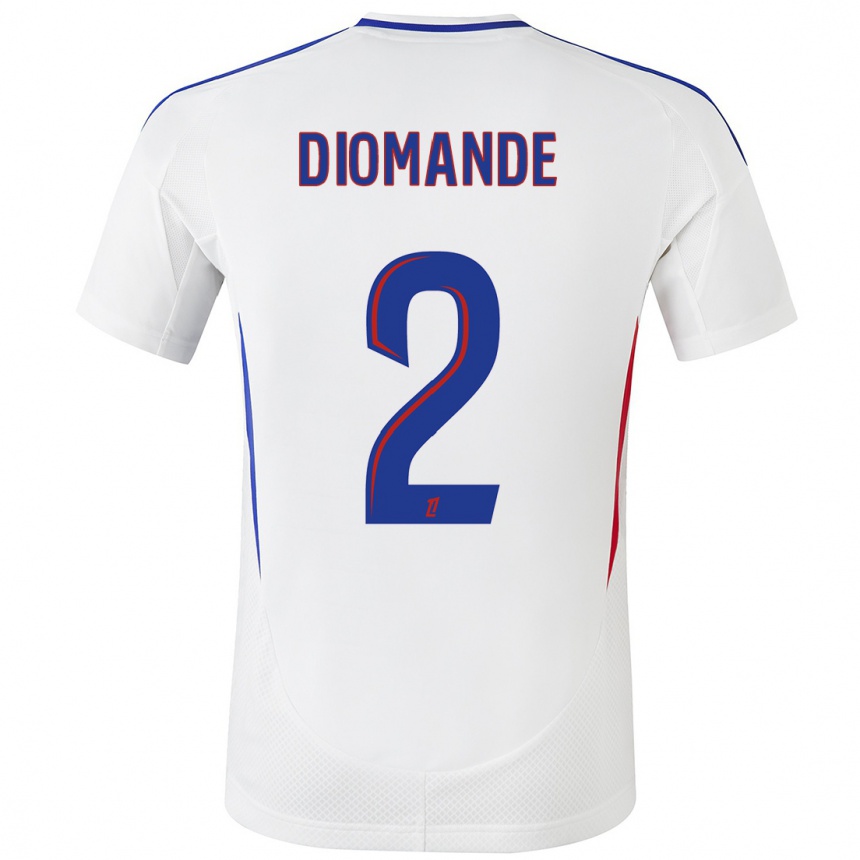 Enfant Football Maillot Sinaly Diomande #2 Blanc Bleu Tenues Domicile 2024/25 Canada