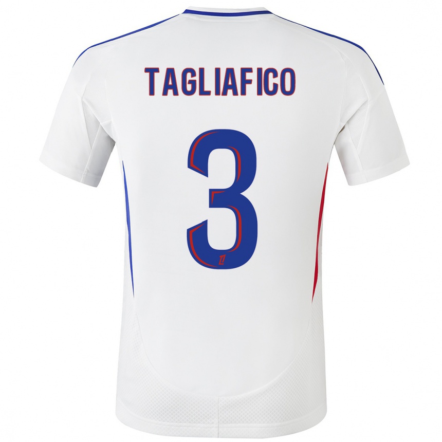 Enfant Football Maillot Nicolas Tagliafico #3 Blanc Bleu Tenues Domicile 2024/25 Canada