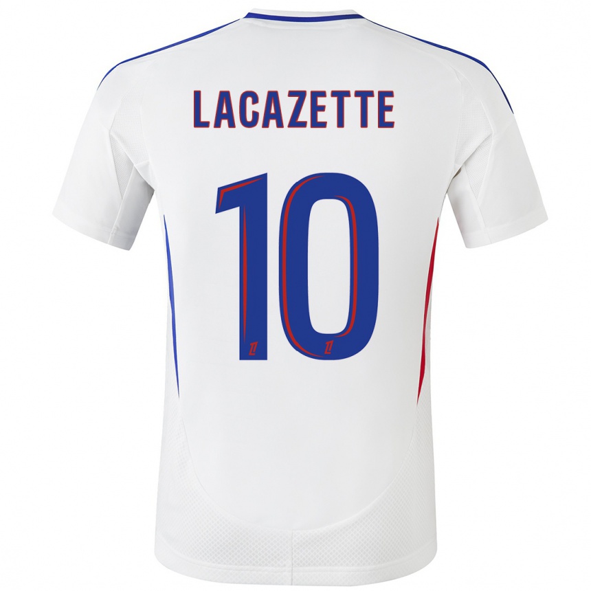 Enfant Football Maillot Alexandre Lacazette #10 Blanc Bleu Tenues Domicile 2024/25 Canada