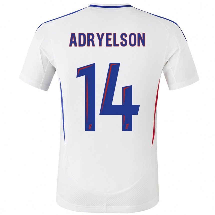 Kids Football Adryelson #14 White Blue Home Jersey 2024/25 T-Shirt Canada