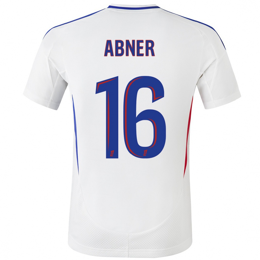 Kids Football Abner #16 White Blue Home Jersey 2024/25 T-Shirt Canada