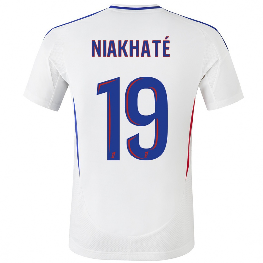 Kids Football Moussa Niakhaté #19 White Blue Home Jersey 2024/25 T-Shirt Canada