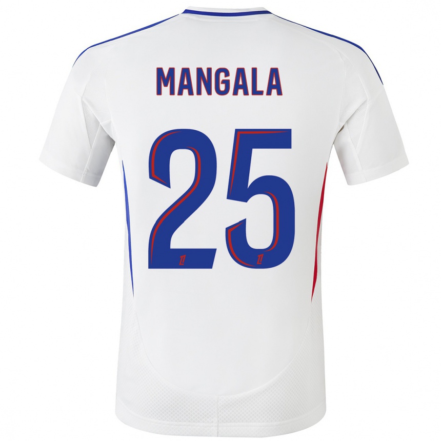 Kids Football Orel Mangala #25 White Blue Home Jersey 2024/25 T-Shirt Canada