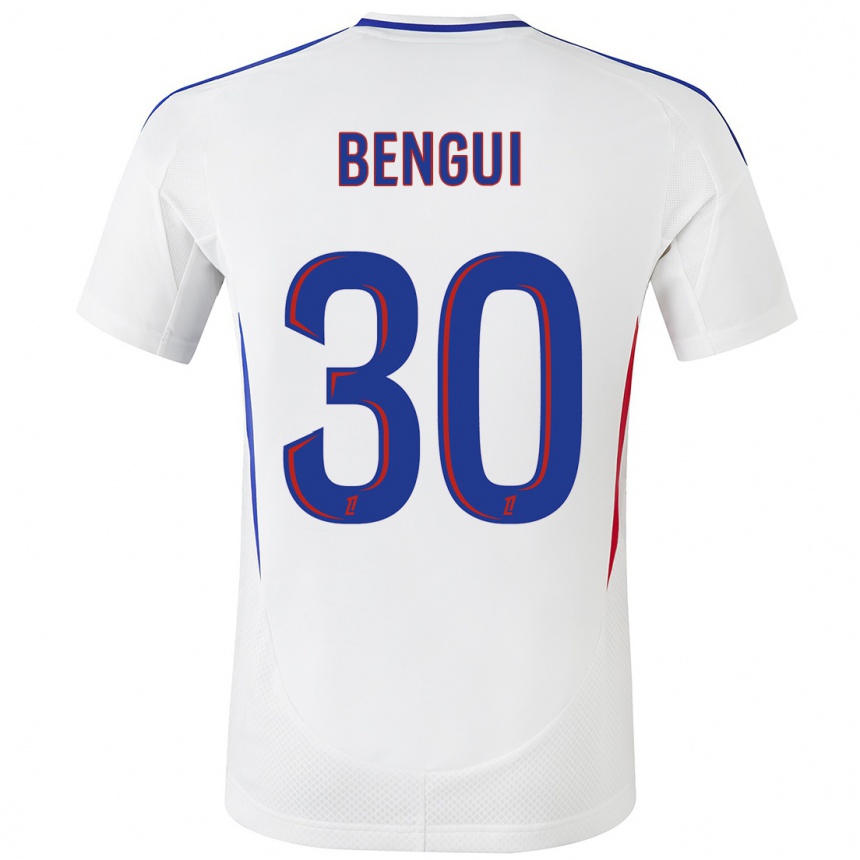 Kids Football Justin Bengui Joao #30 White Blue Home Jersey 2024/25 T-Shirt Canada