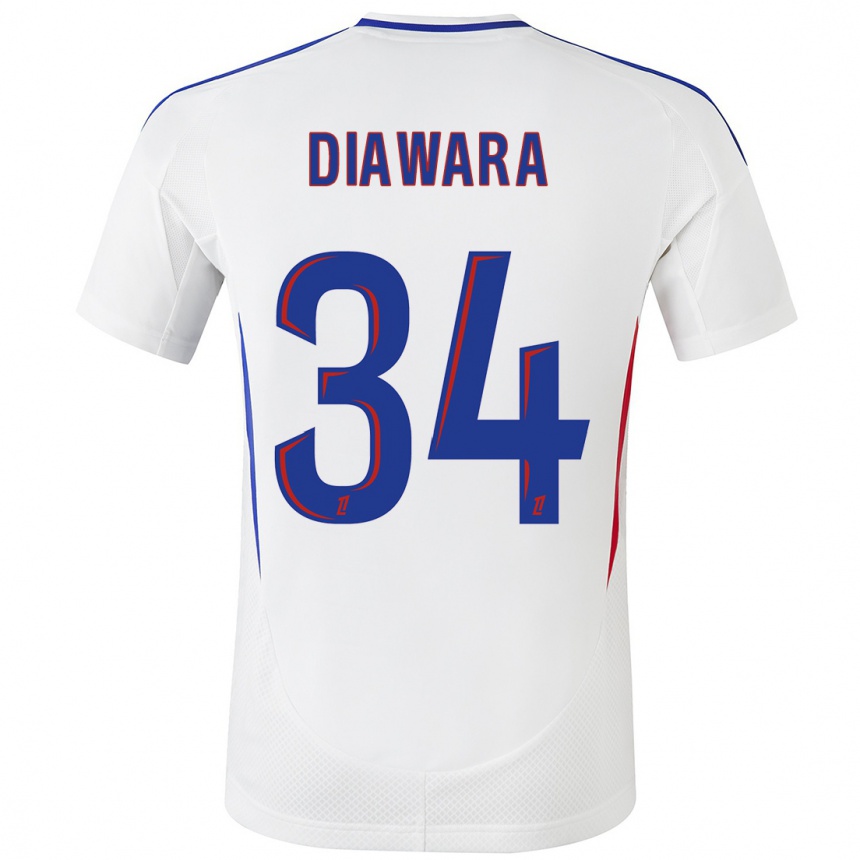 Kids Football Mahamadou Diawara #34 White Blue Home Jersey 2024/25 T-Shirt Canada