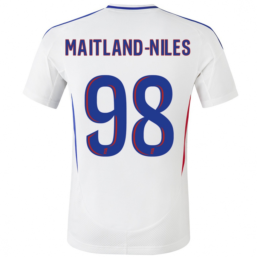 Enfant Football Maillot Ainsley Maitland-Niles #98 Blanc Bleu Tenues Domicile 2024/25 Canada