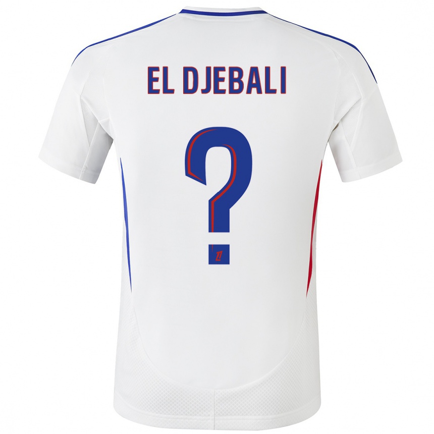 Kids Football Chaim El Djebali #0 White Blue Home Jersey 2024/25 T-Shirt Canada