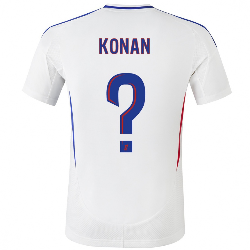 Kids Football Yvann Konan #0 White Blue Home Jersey 2024/25 T-Shirt Canada