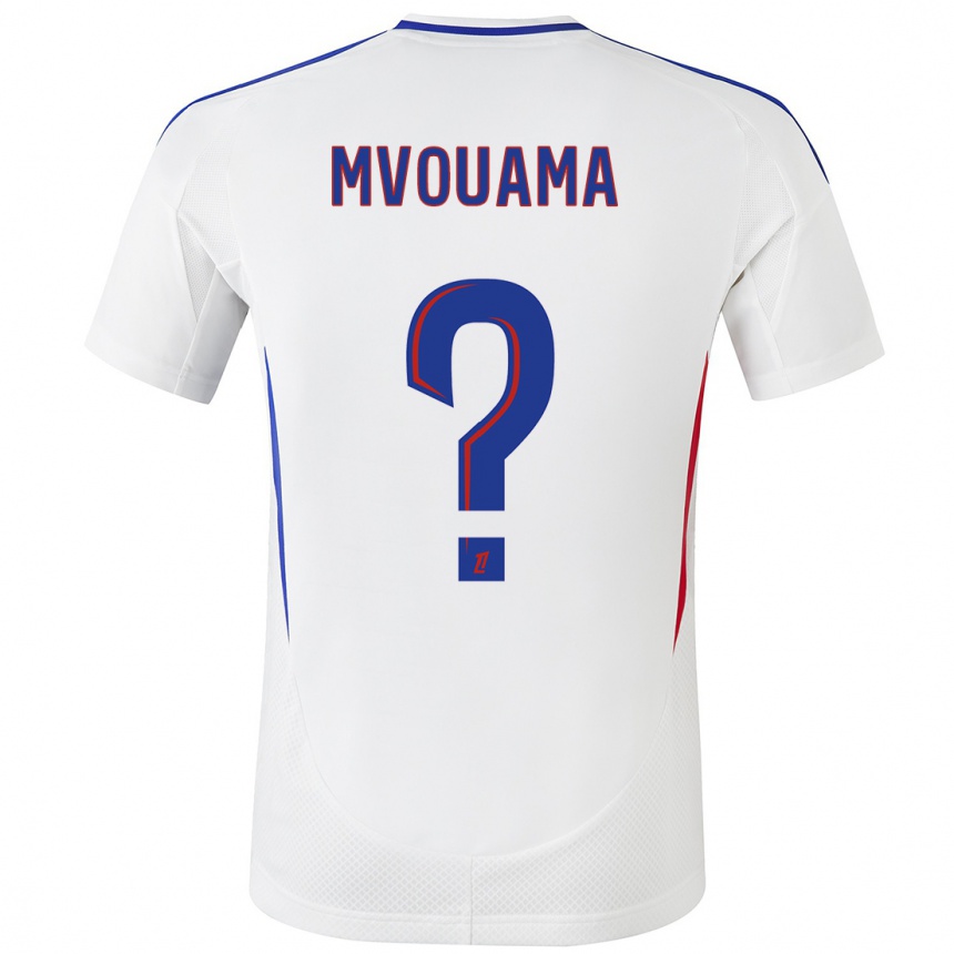 Kids Football Olivier Mvouama #0 White Blue Home Jersey 2024/25 T-Shirt Canada